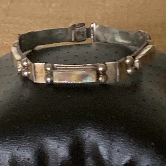 VINTAGE MEXICO ABALONE SHELL BRACELET - Picture 1 of 12